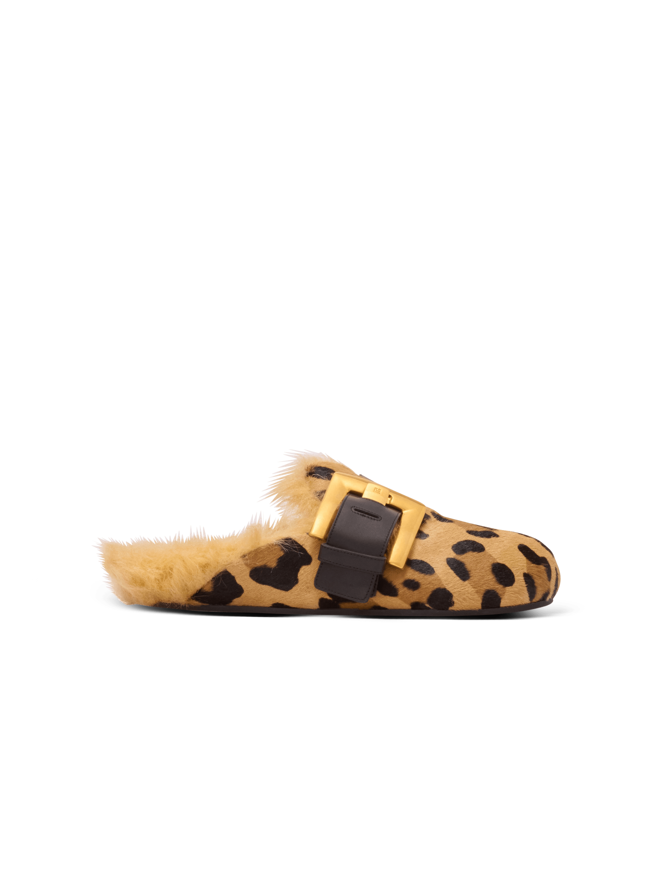 Balmain Women's Brown - Anthem Leopard Print Ponyskin Leather And Faux Fur Mules