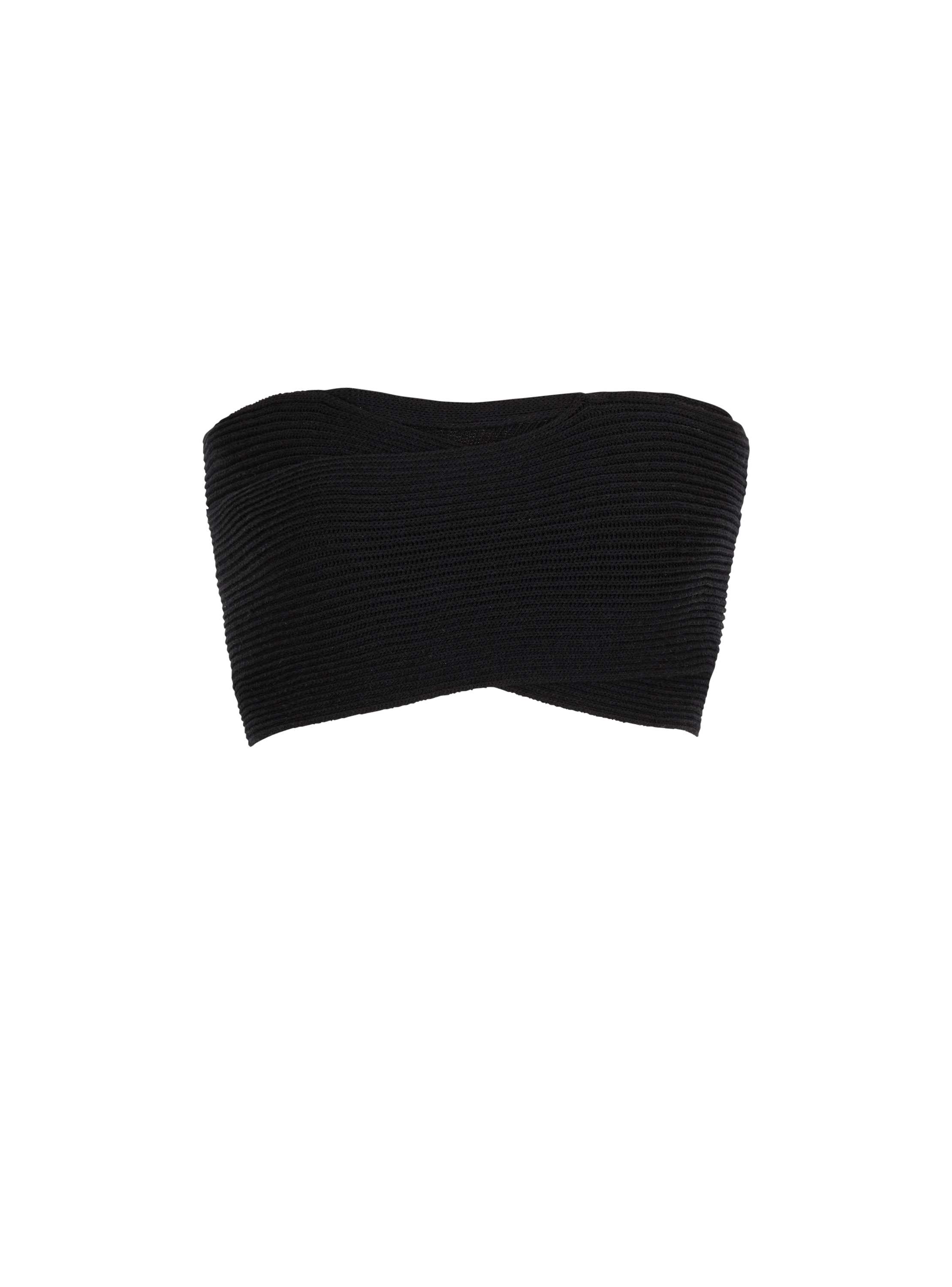 Balmain Tube-knit Bra Top In Black
