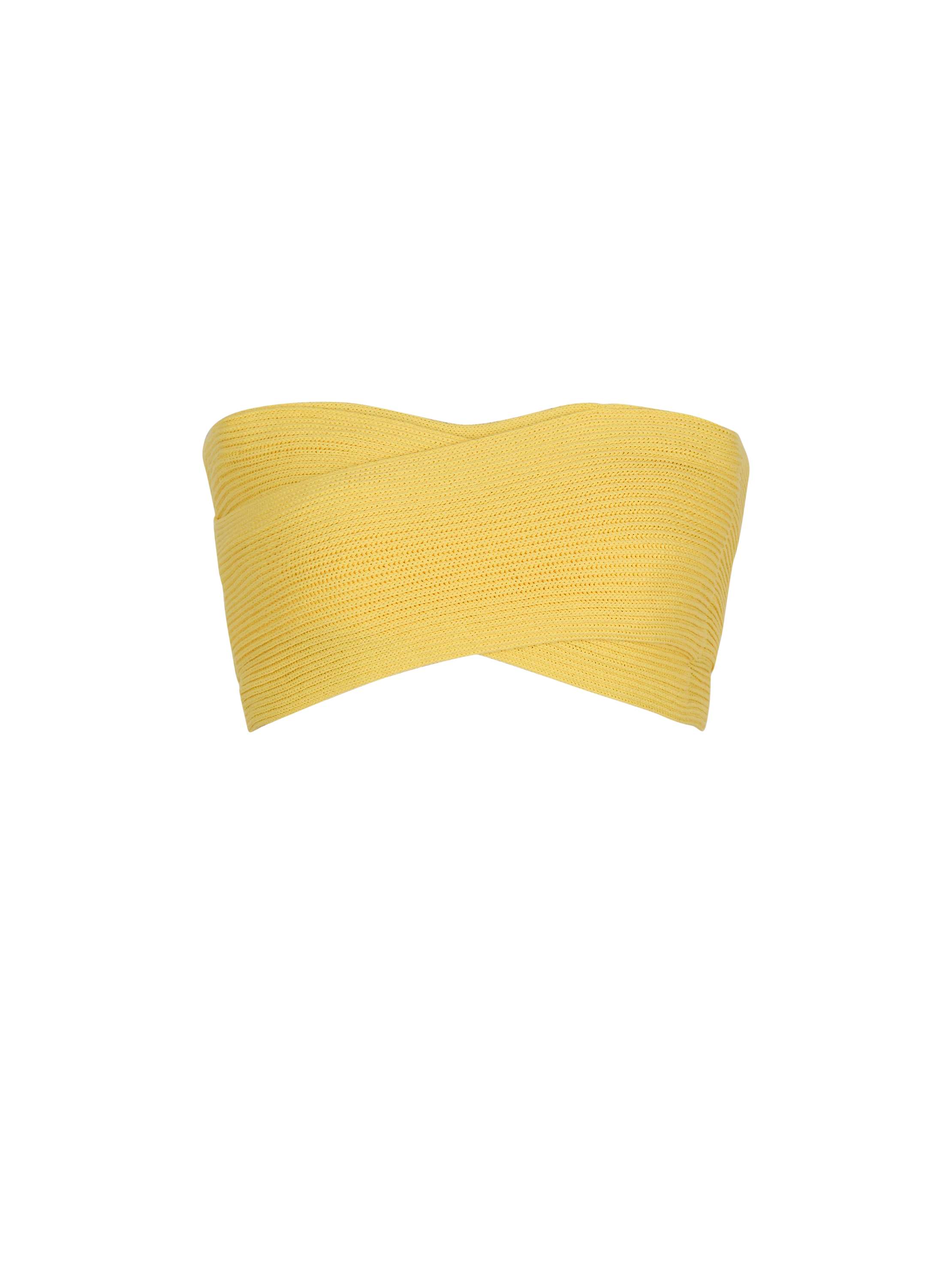 Balmain Tube-knit Bra Top In Yellow