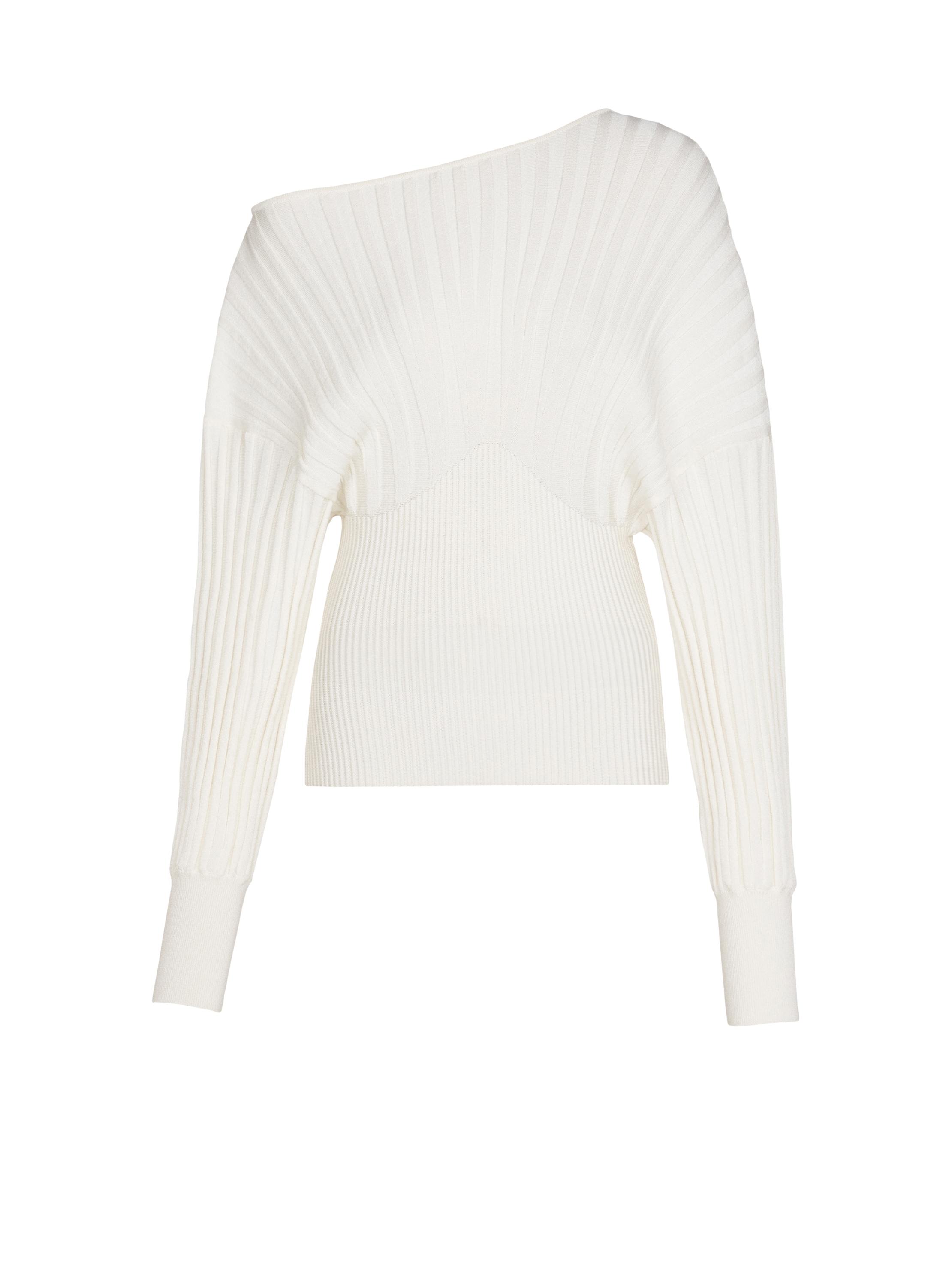 Balmain Tube-knit Jumper In White