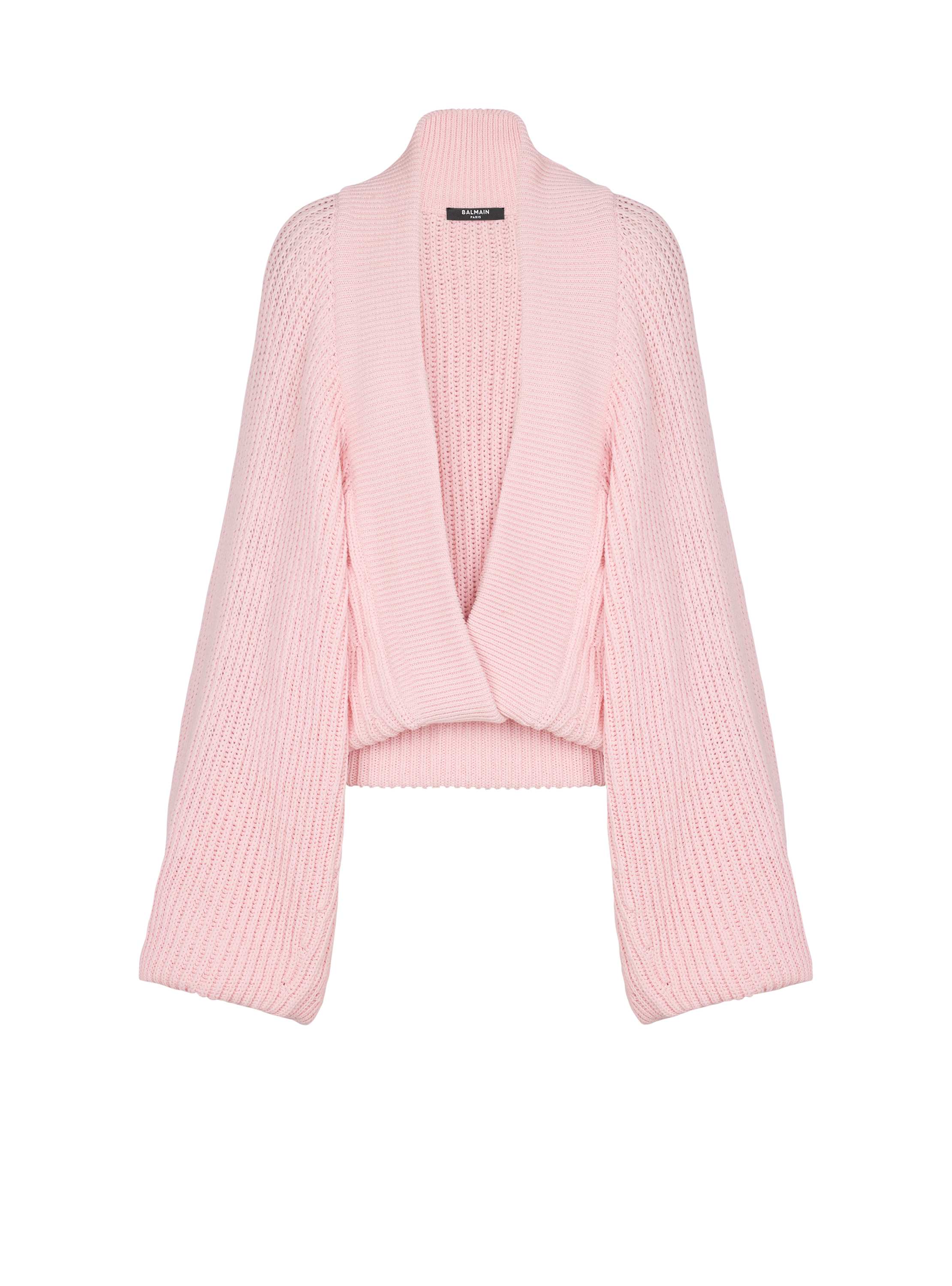 Balmain Oversized Knit Jumper In Pink