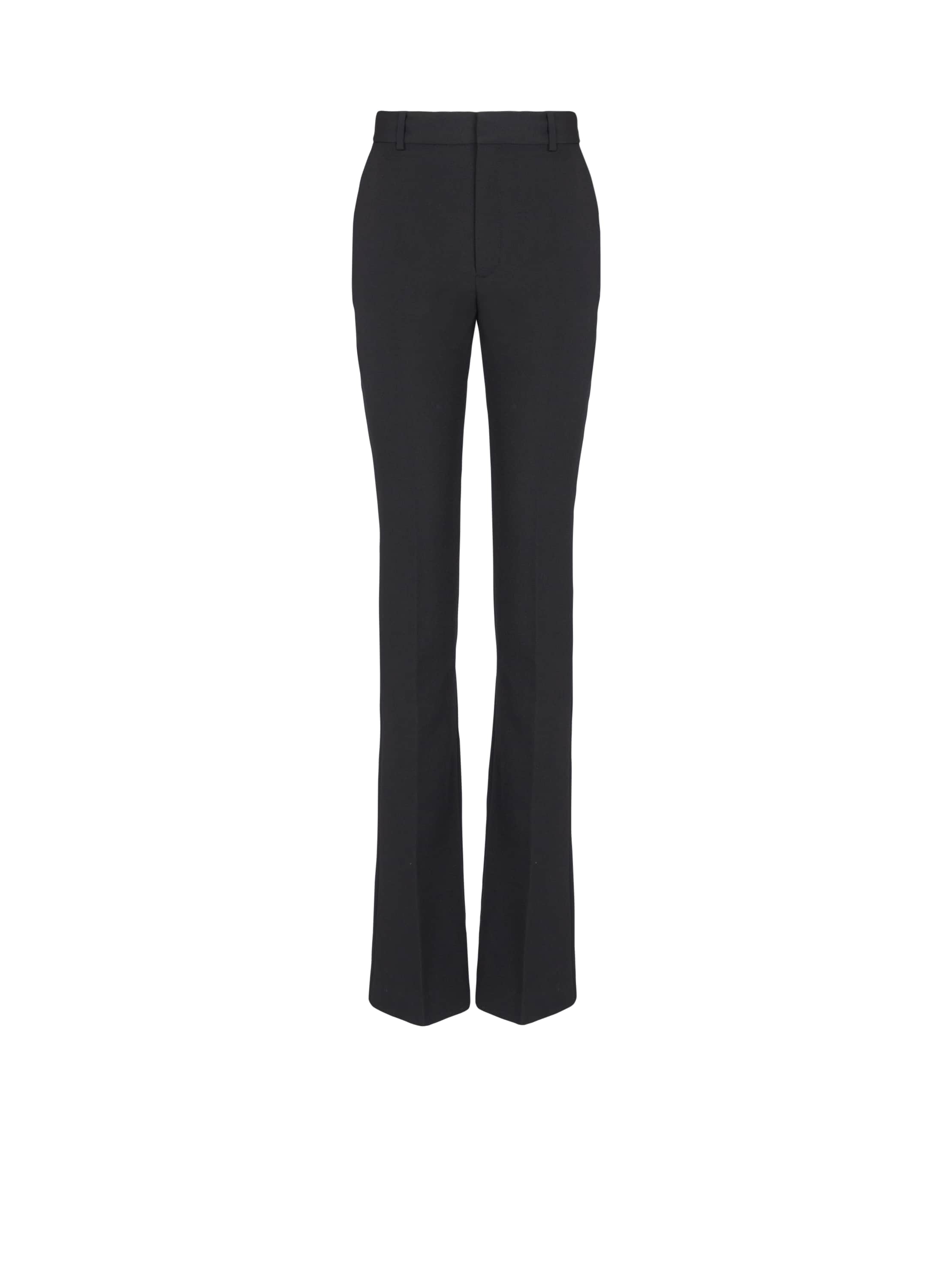 Balmain Straight-leg Grain De Poudre Trousers In Black