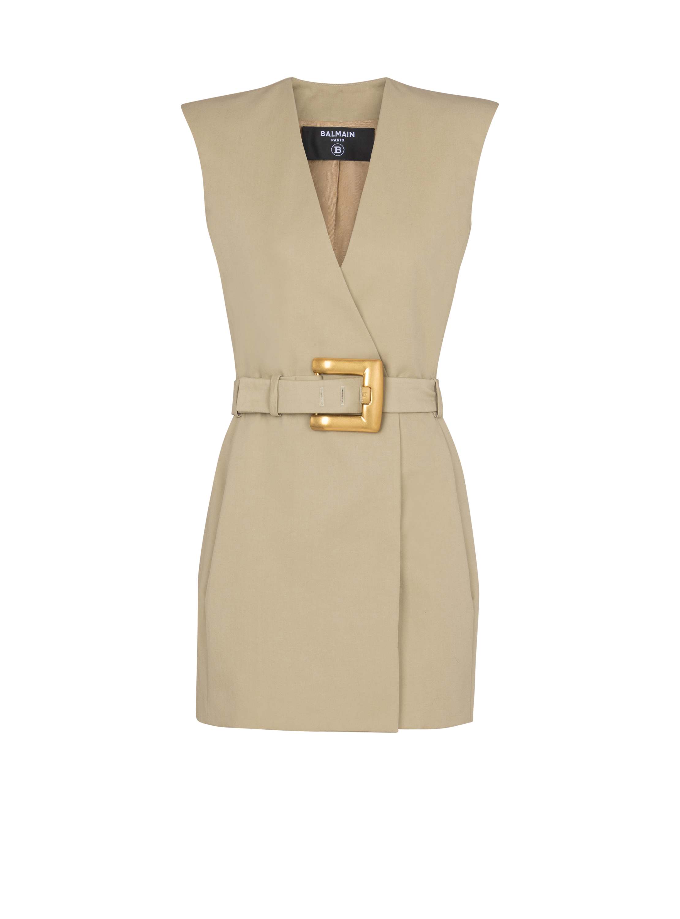 Balmain Short belted gabardine dress - Women's Clothing