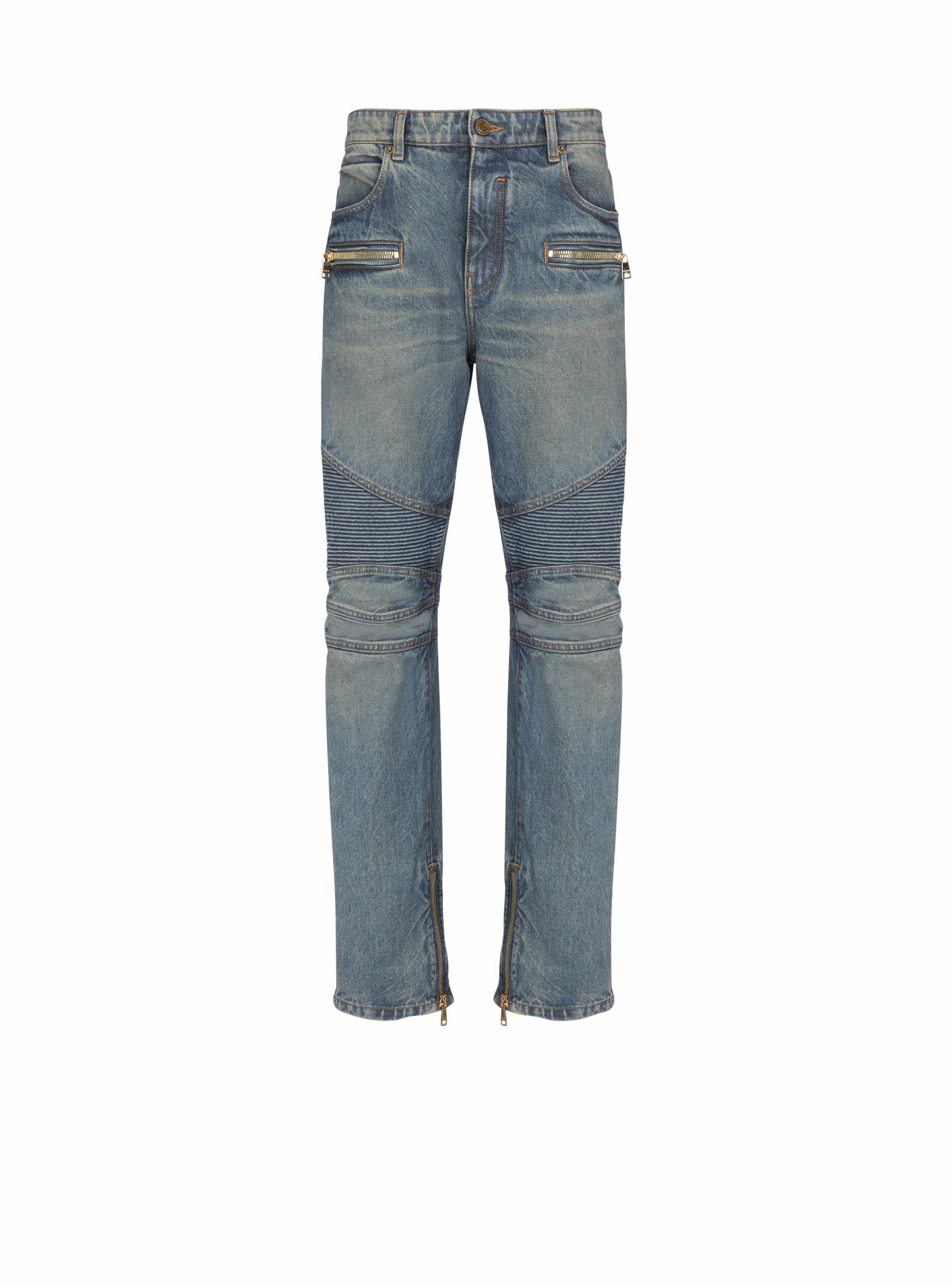 Balmain Biker jeans in vintage denim