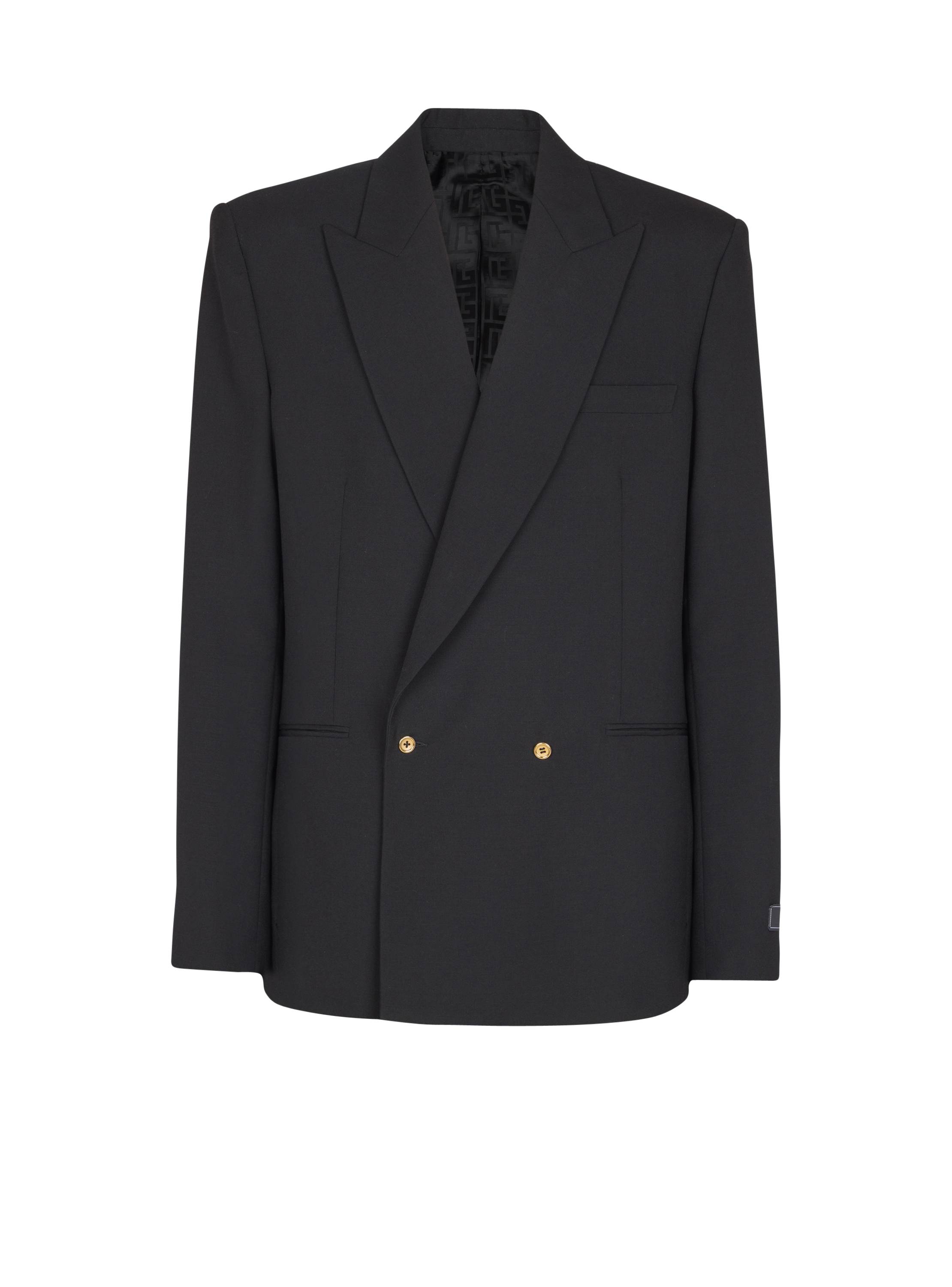 Balmain Wool 2-buttons Blazer In Black