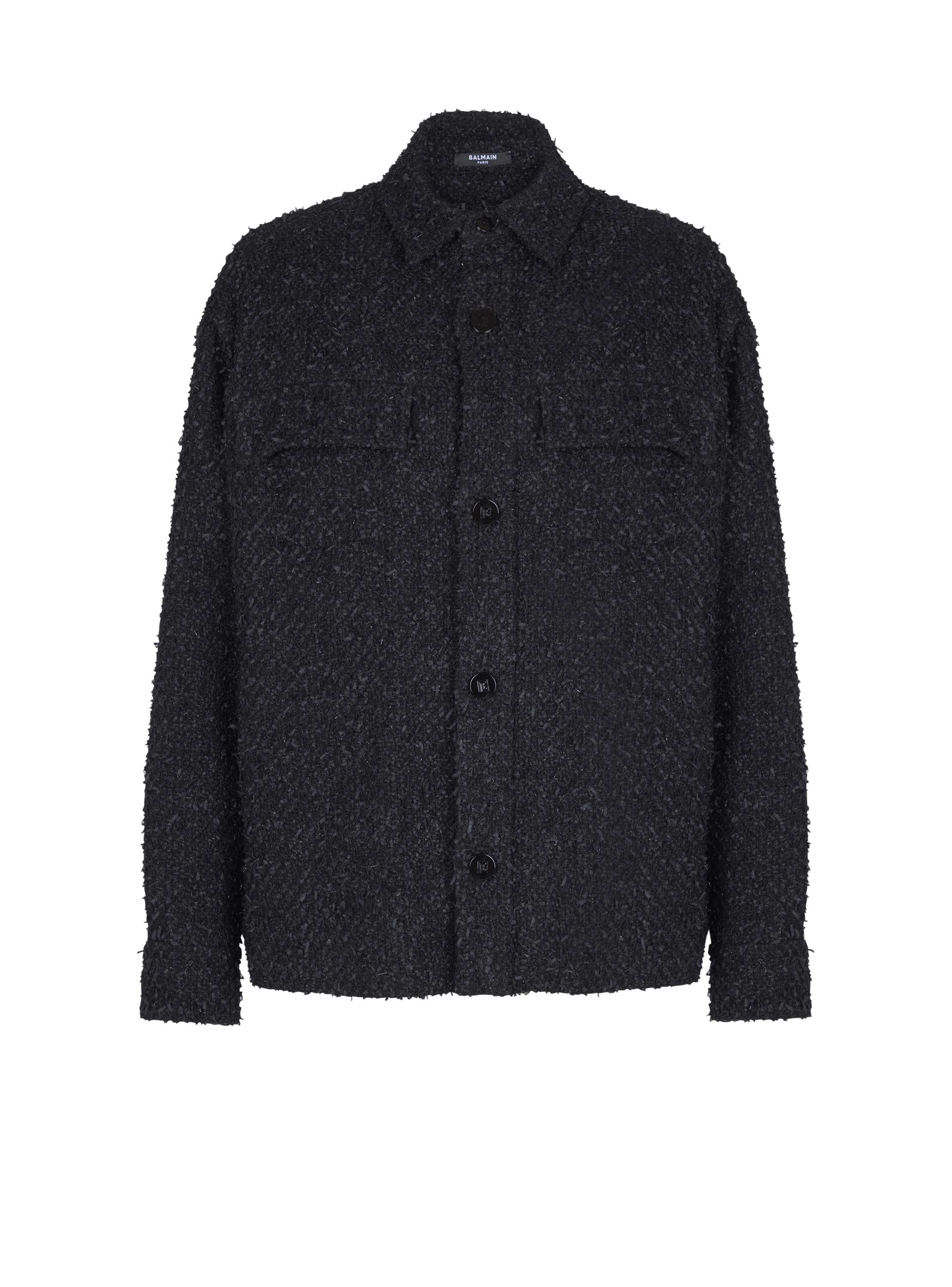 Balmain Monogram tweed overshirt