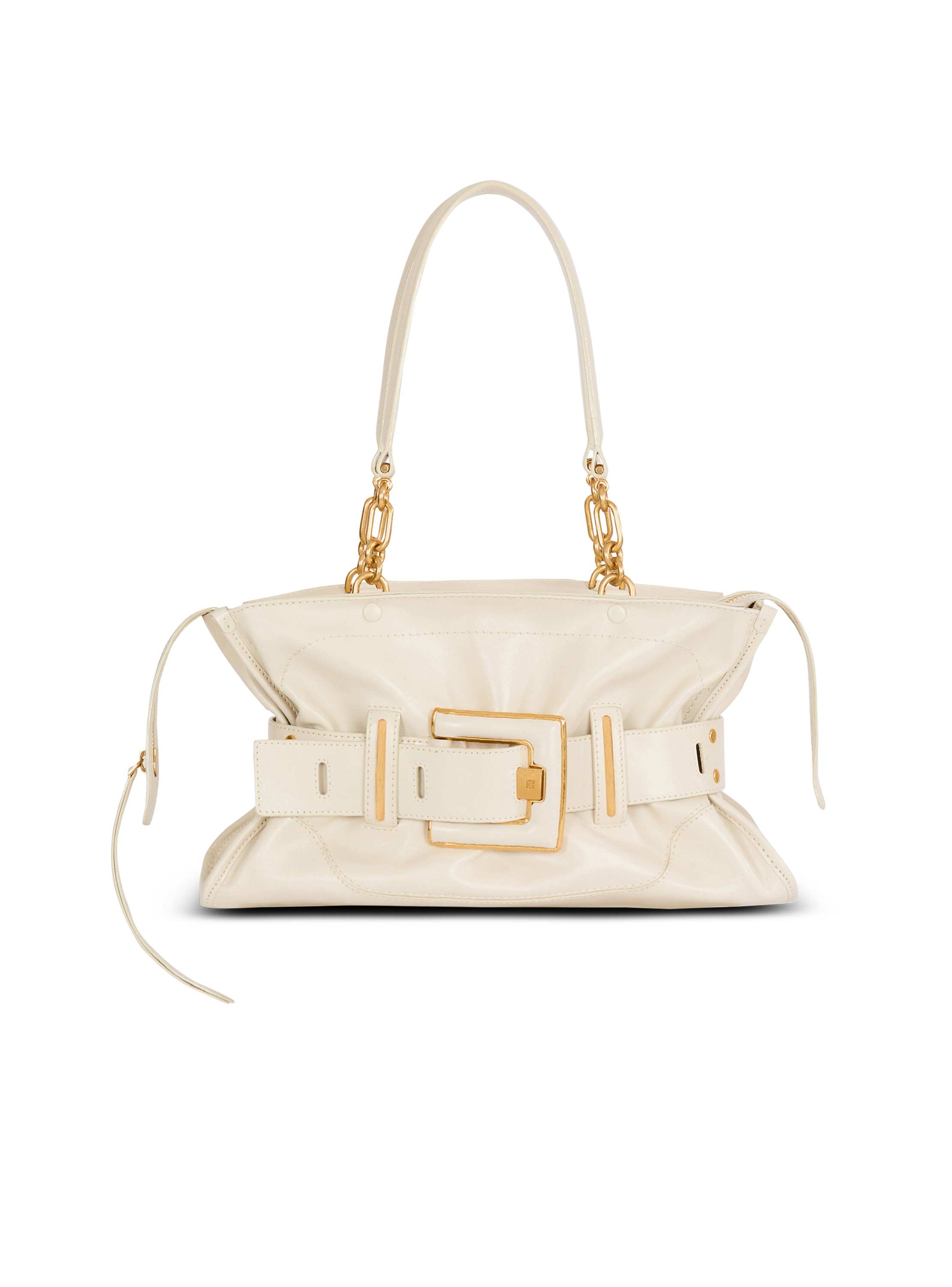Balmain Buffalo Leather Anthem Bag In White