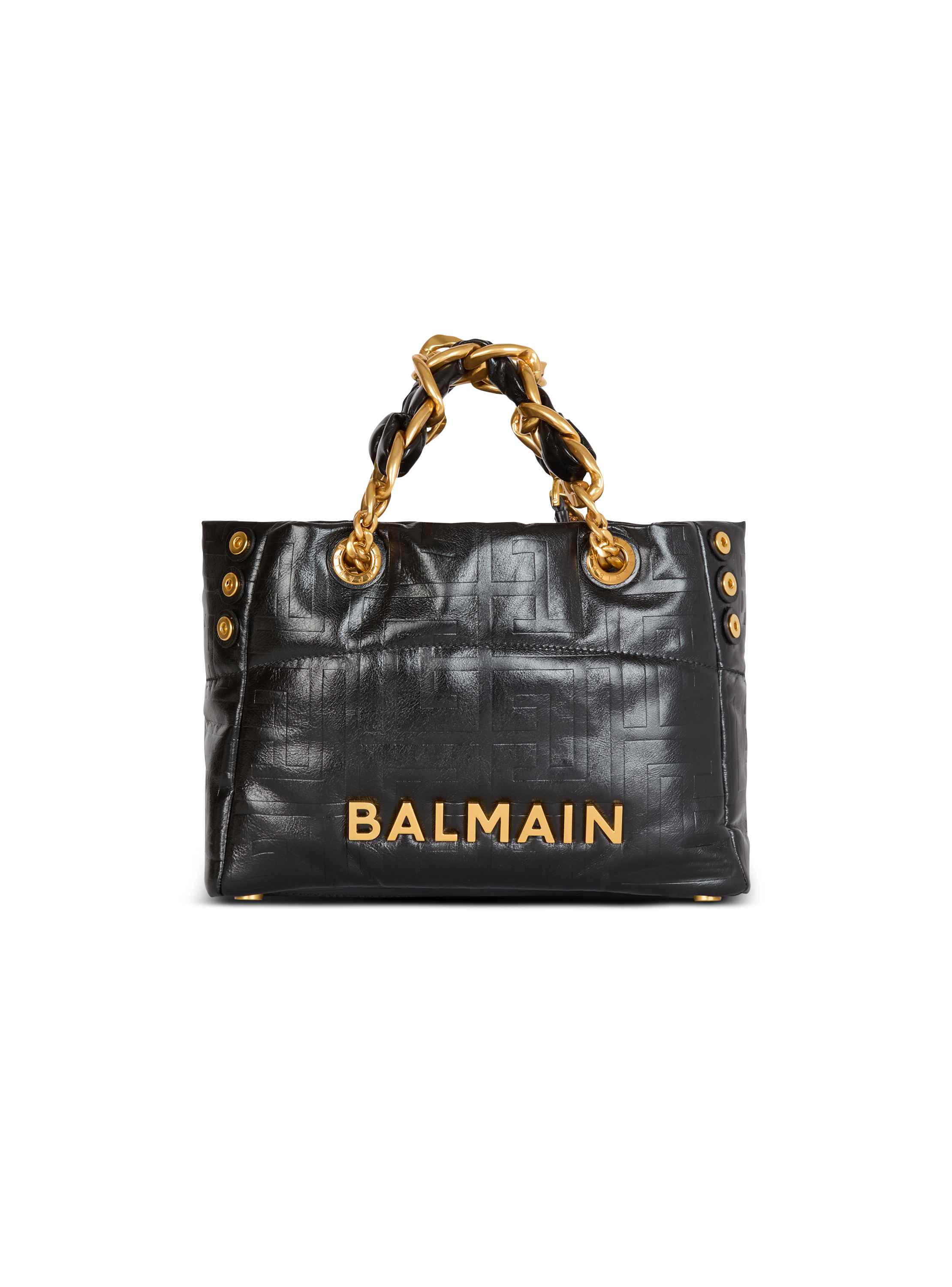 Balmain Small 1945 Soft tote bag in crackled calfskin
