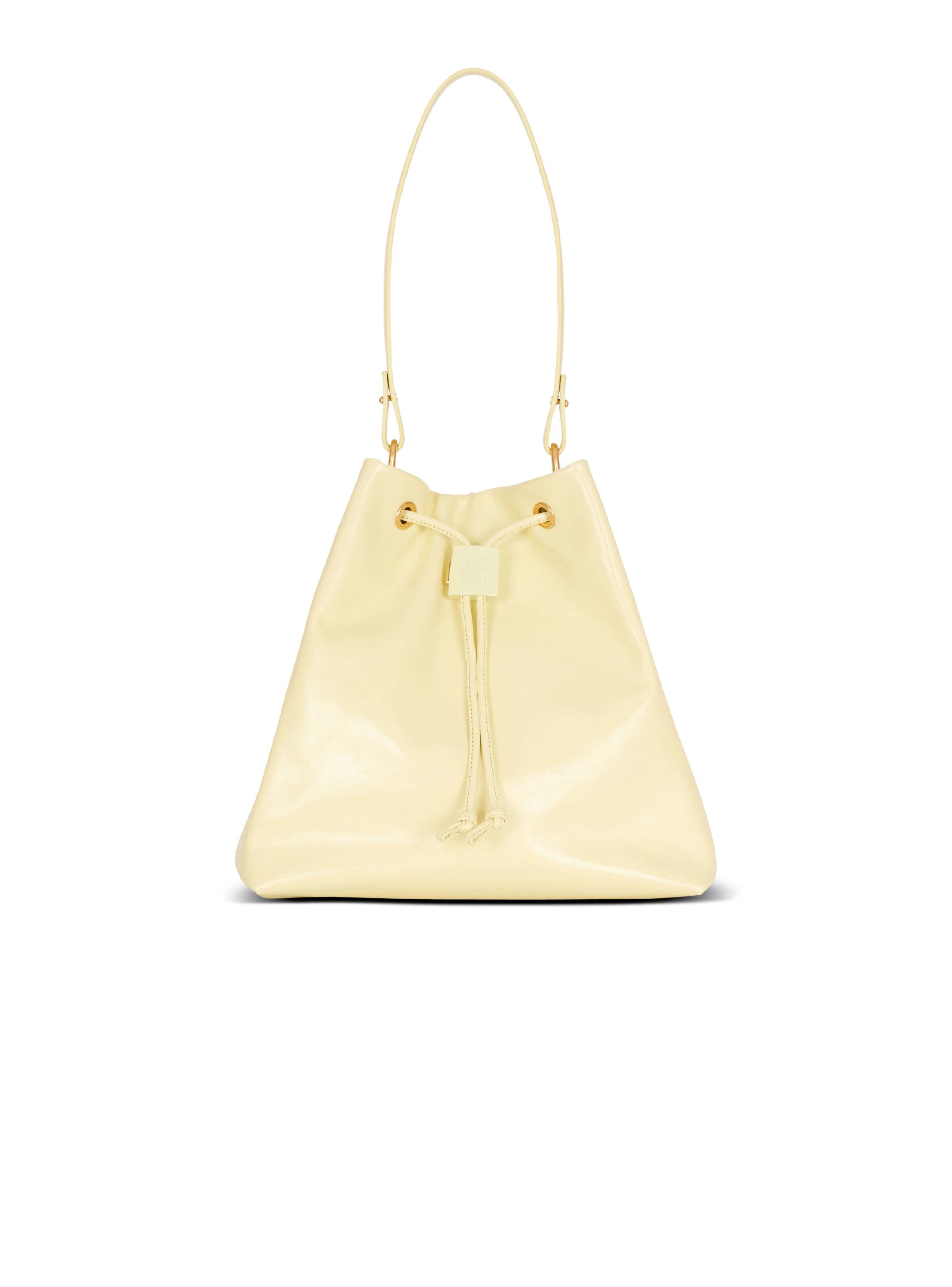Balmain Pulse Calfskin Leather Backpack In Yellow