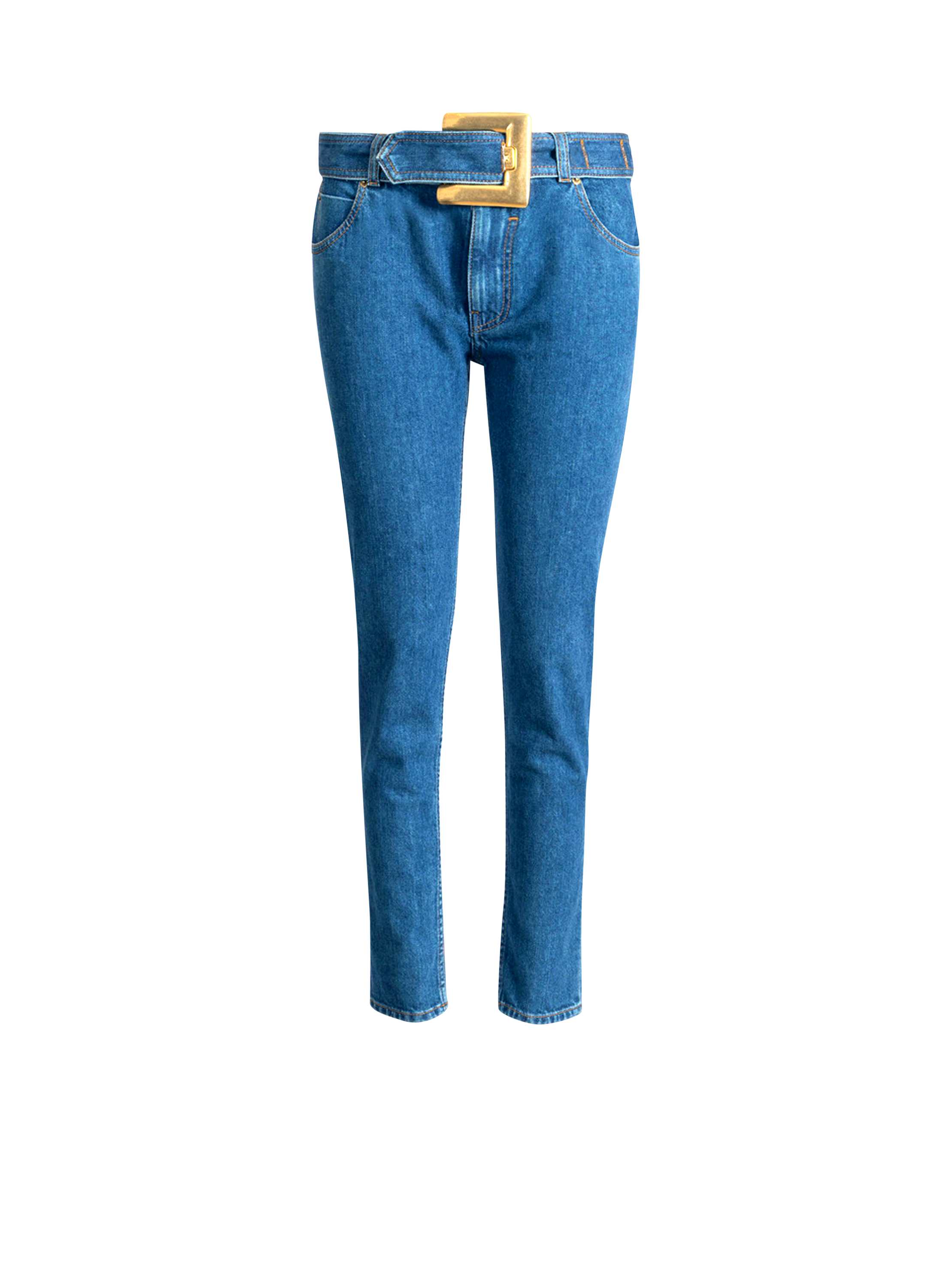 Balmain Belted denim jeans
