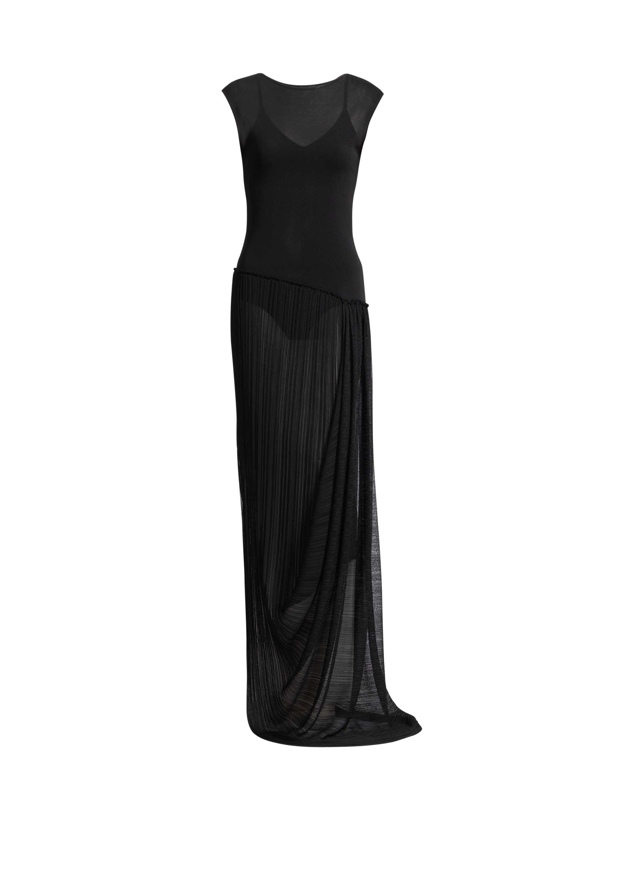 Balmain Long draped viscose dress