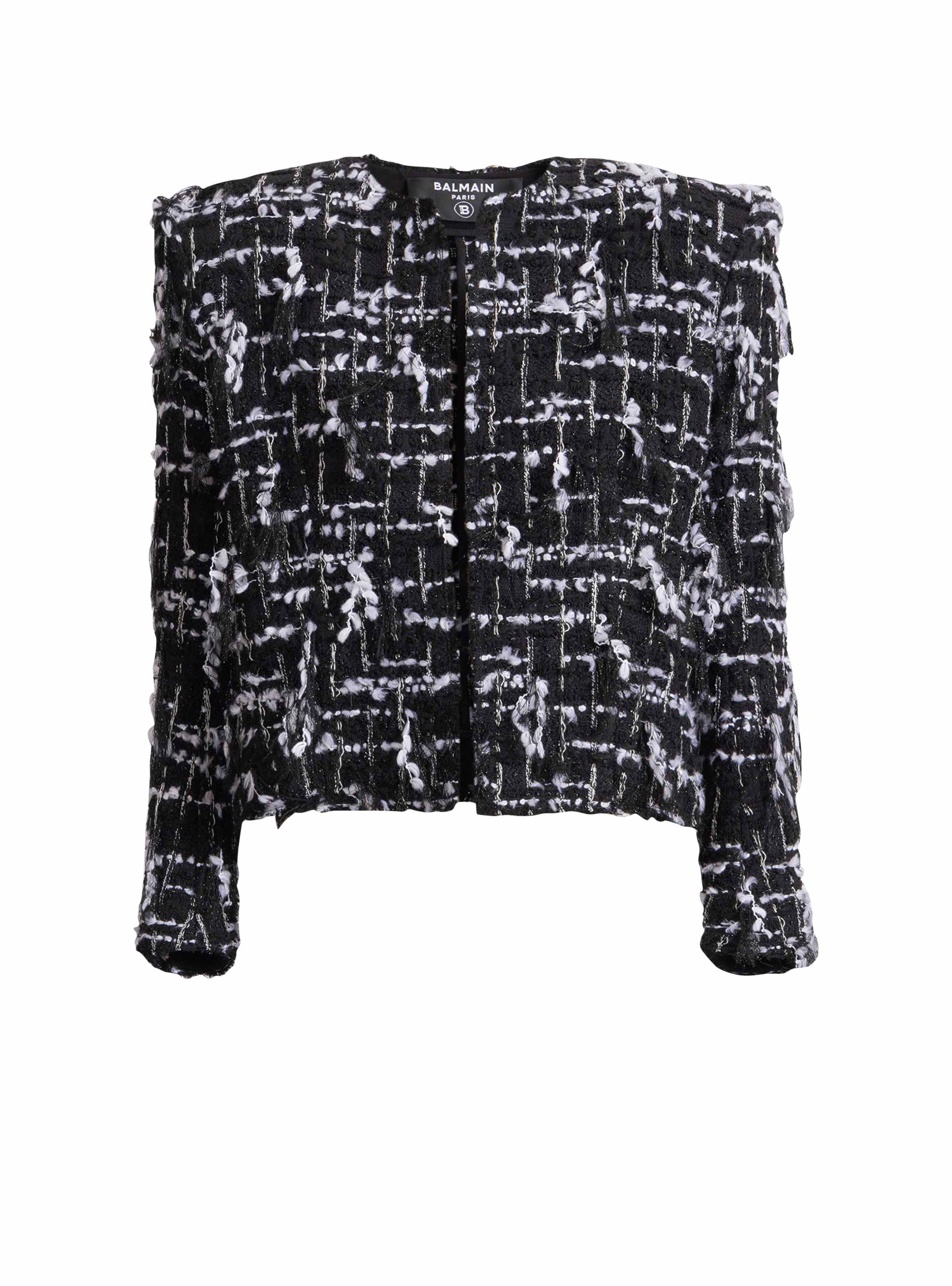 Balmain Cropped jacket in fringed tweed