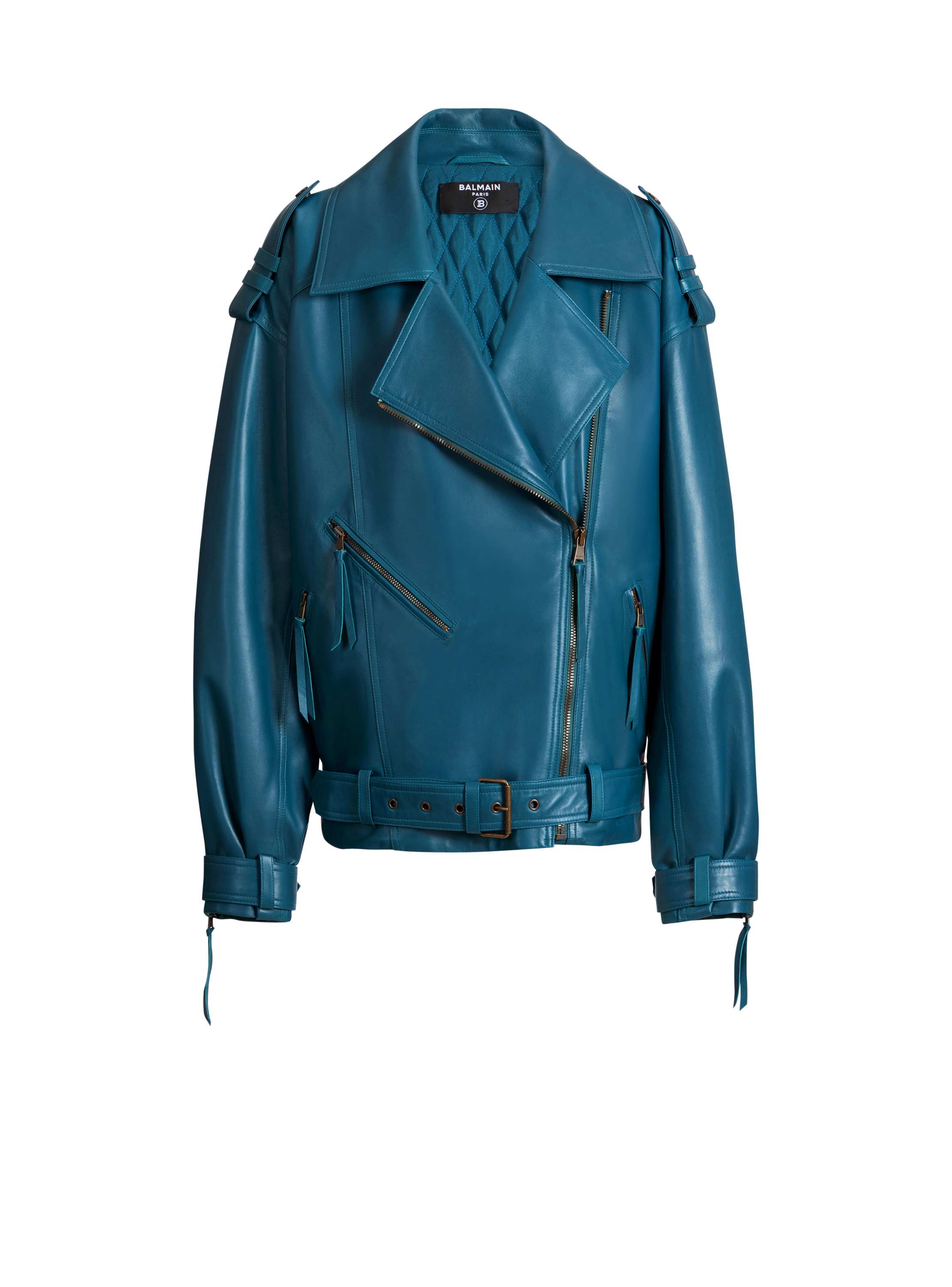 Balmain Lambskin leather biker jacket