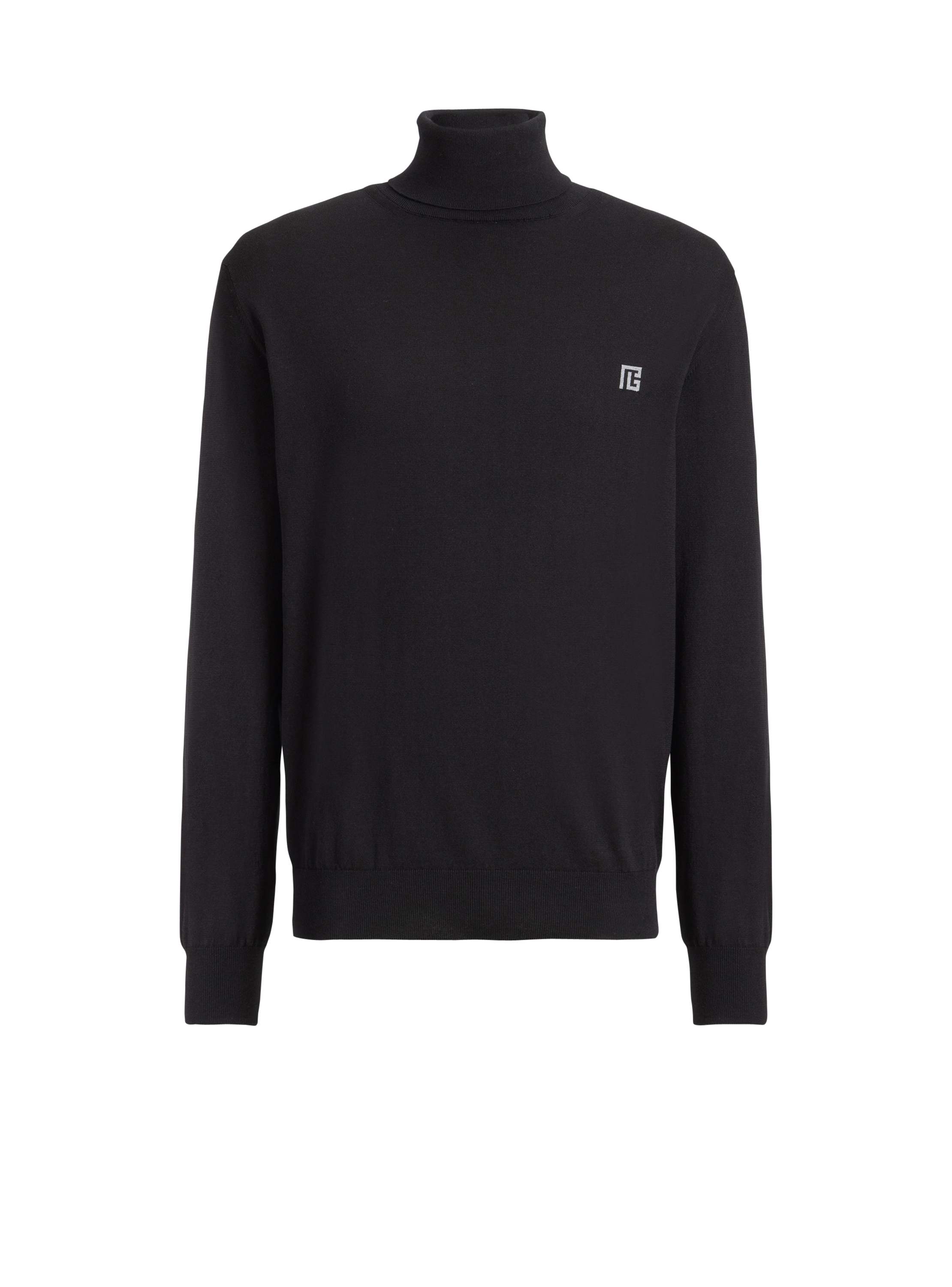 Balmain PB turtleneck jumper in cotton and silk
