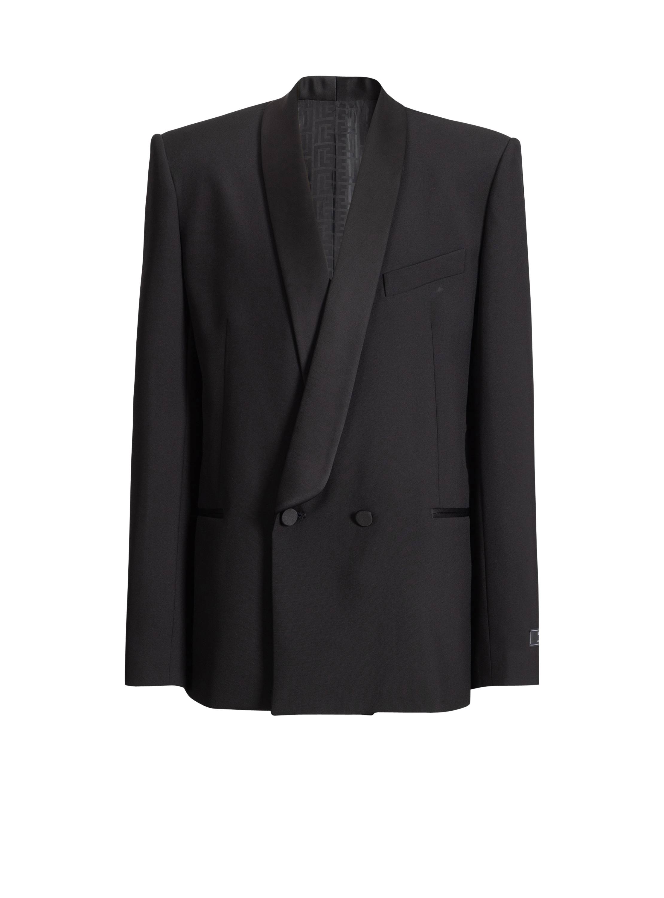 Balmain 2-button jacket in wool and satin