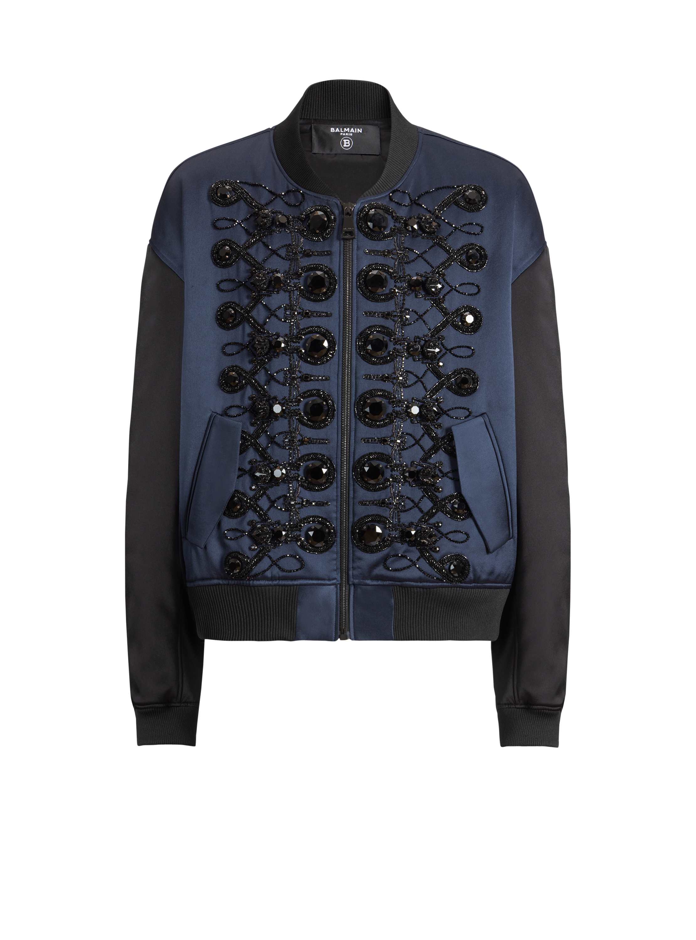 Balmain Satin military bomber jacket