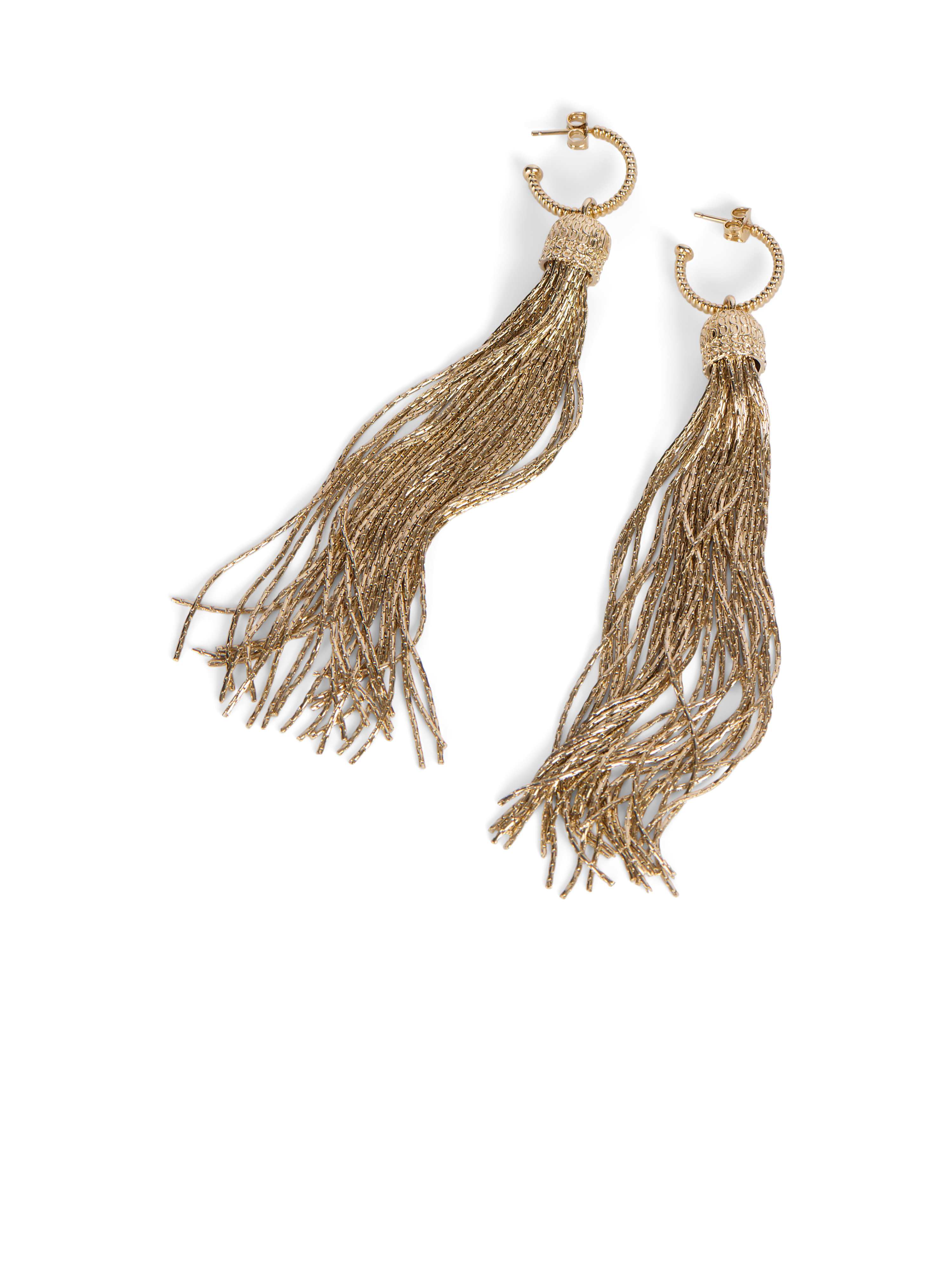 Balmain Brass Tassel Earrings In Gold