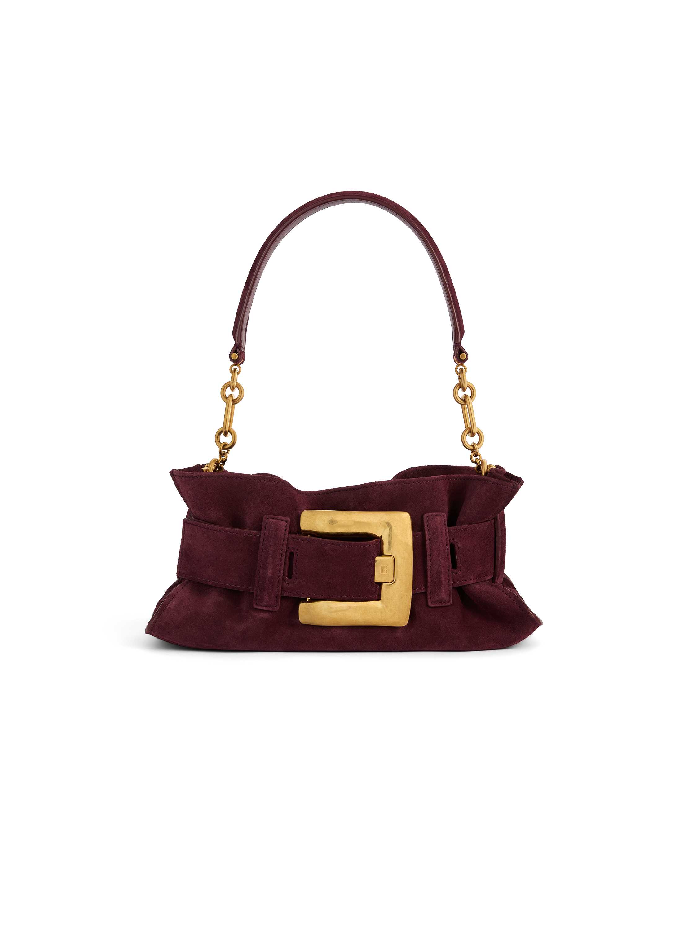 Balmain Anthem Mini suede leather bag