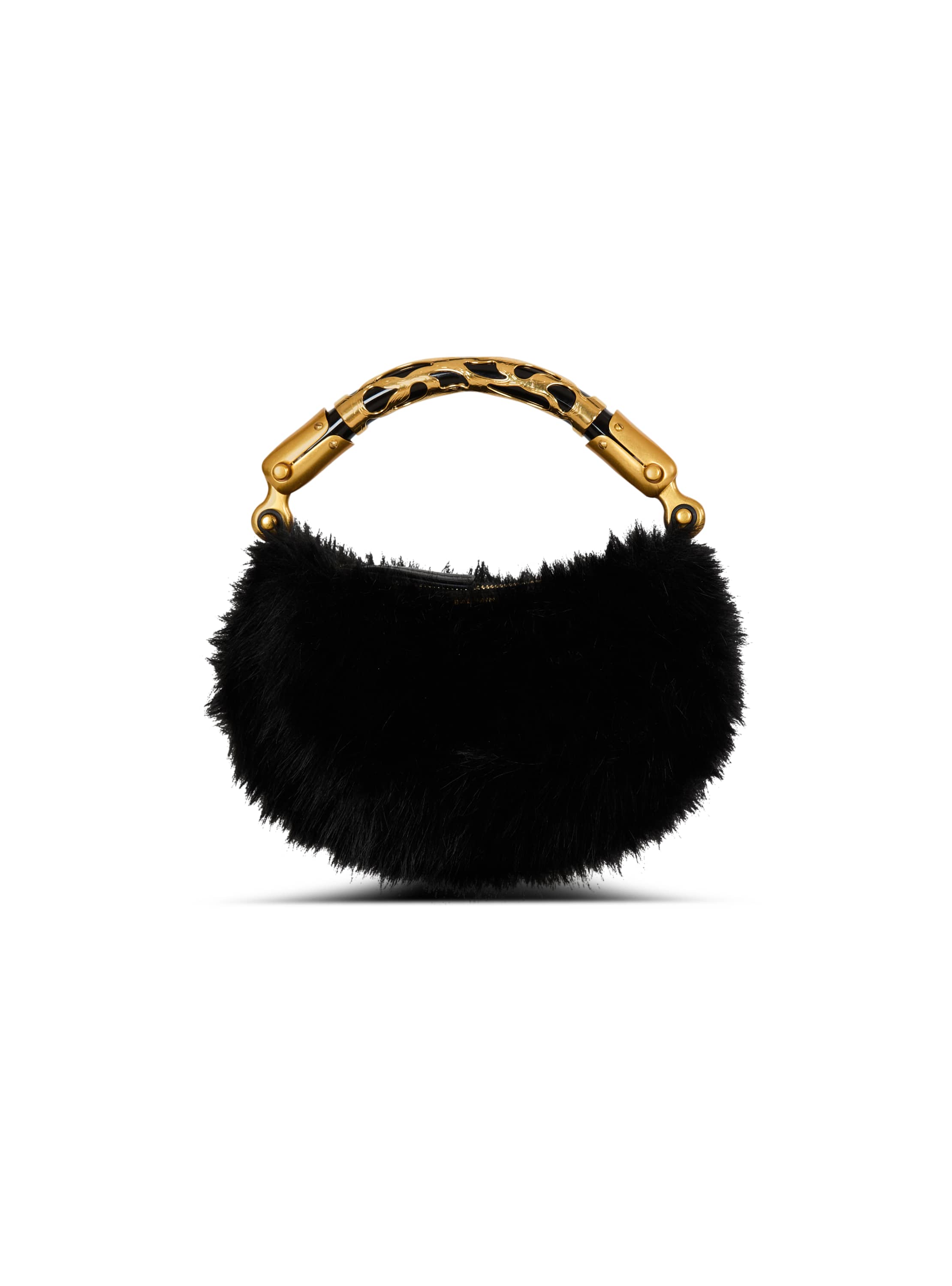 Balmain Mini Ebene bag in faux fur