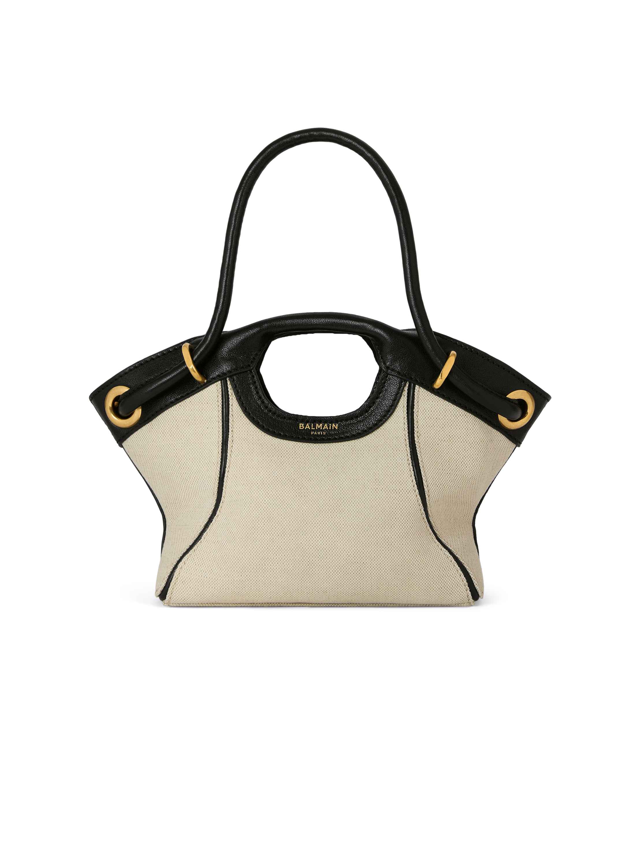 Balmain Small Tote in smooth leather and canvas - Women's Bags