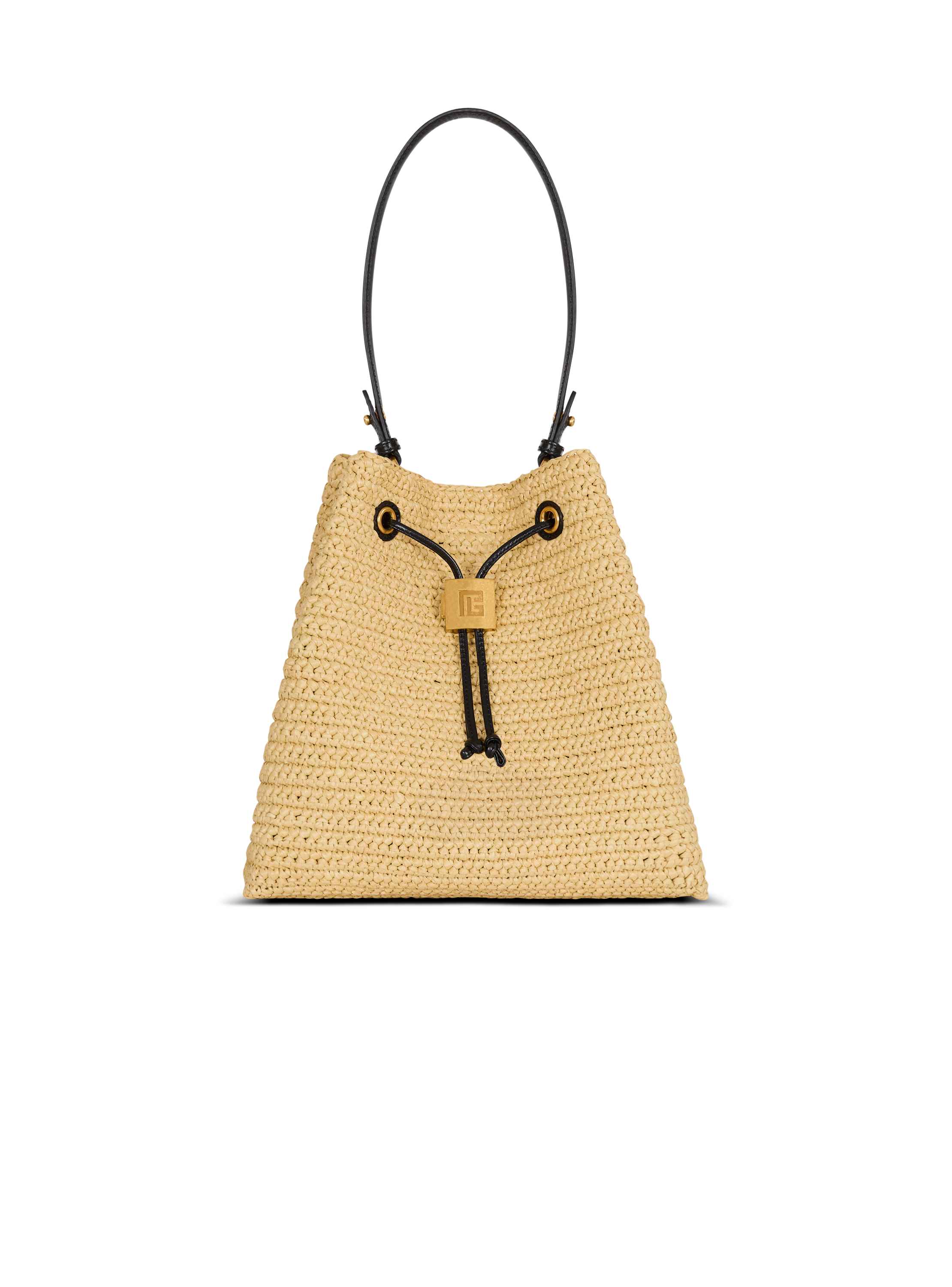 Balmain Pulse crochet and leather backpack