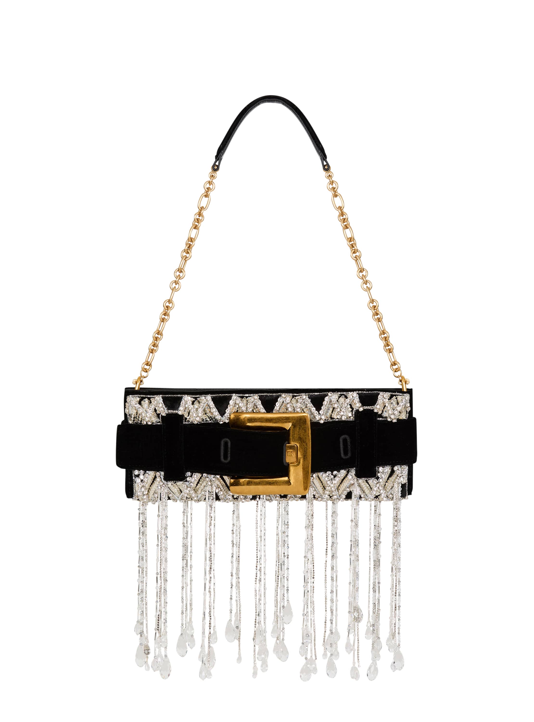 Balmain Anthem clutch in embroidered velvet