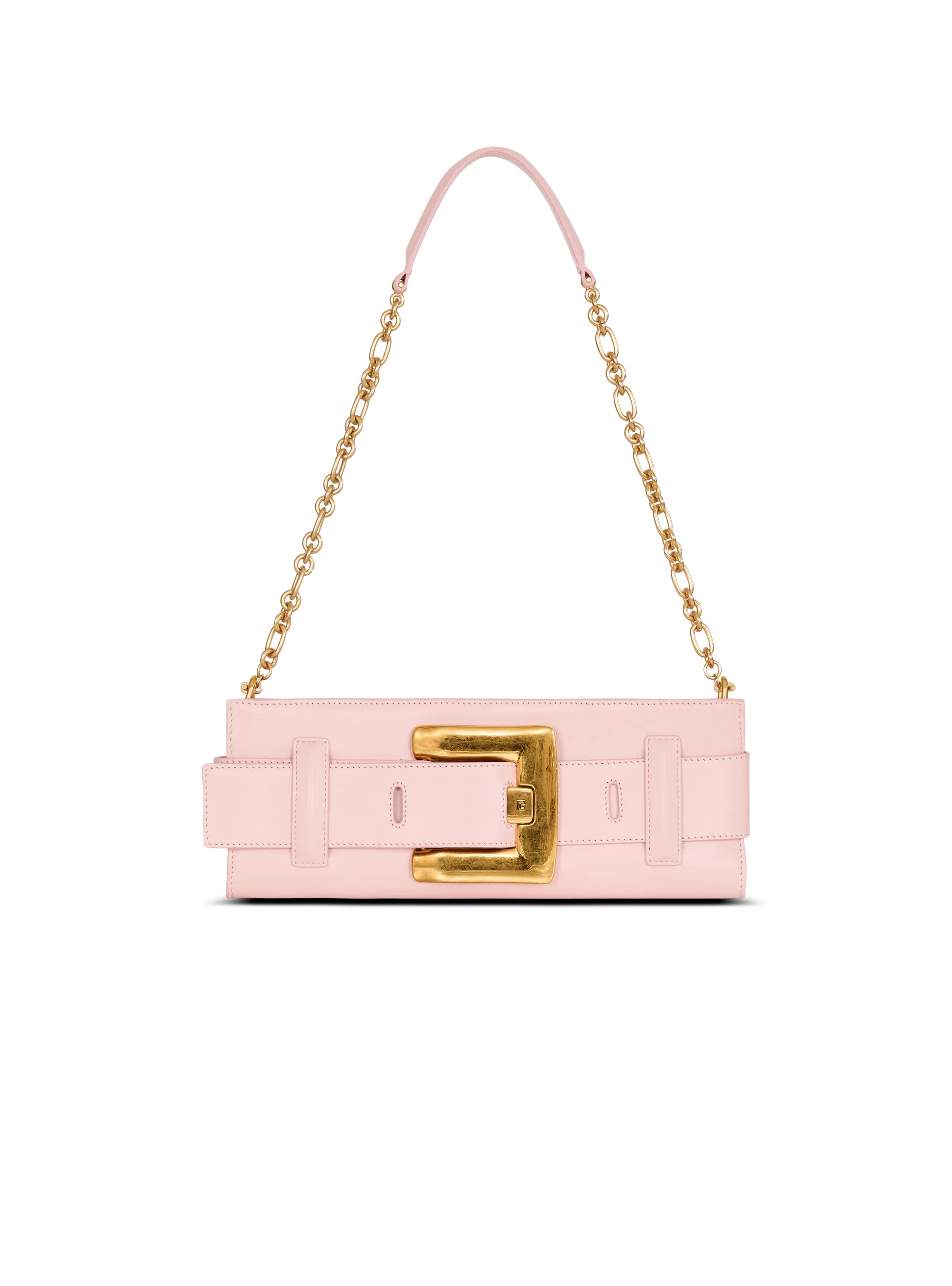 Balmain Anthem smooth leather clutch