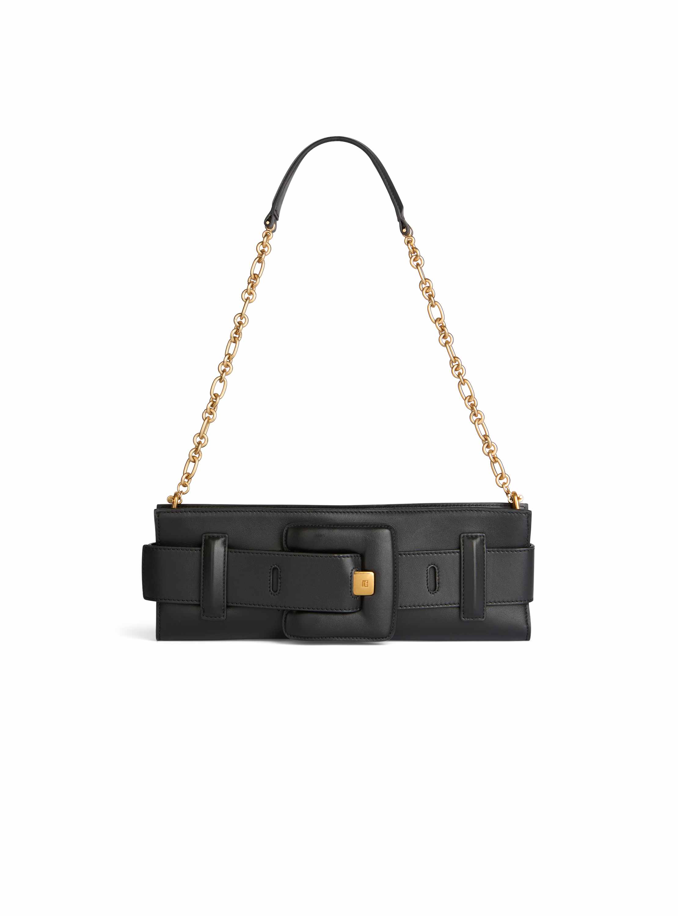 Balmain Anthem smooth leather clutch