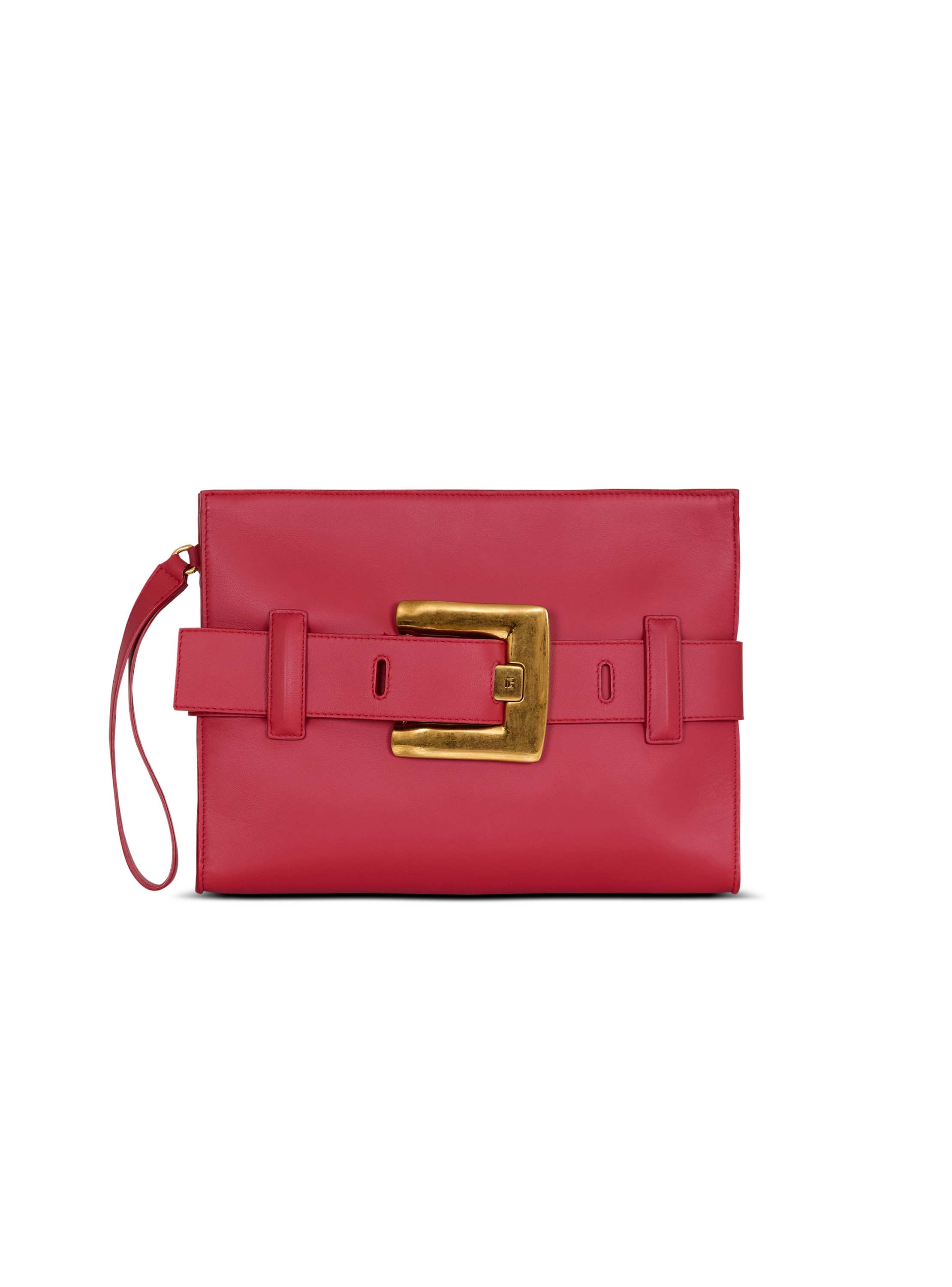 Balmain Anthem smooth leather clutch