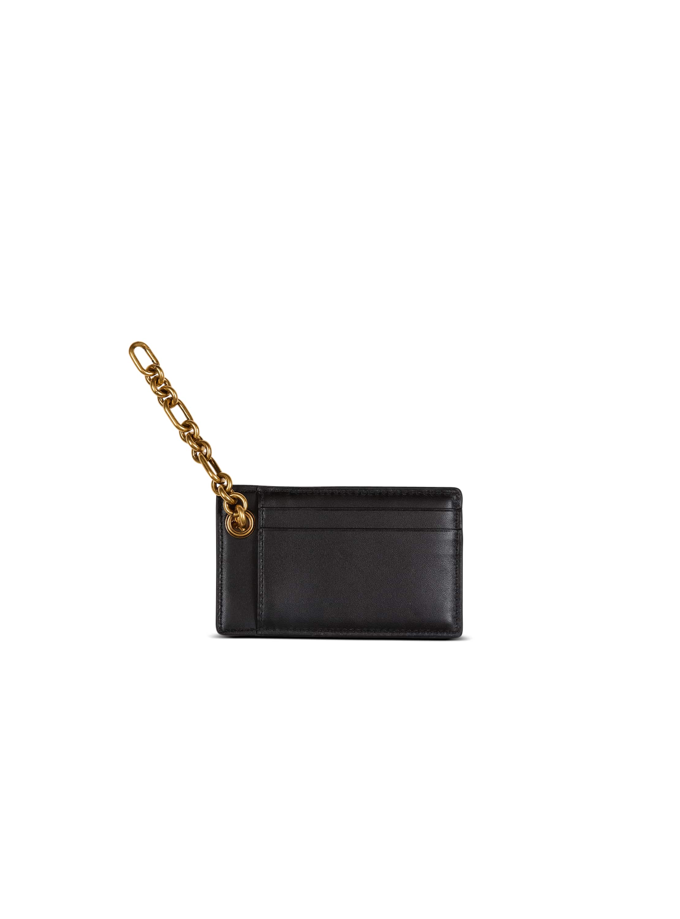 Balmain Pulse Card Holder In Smooth Leather In Black