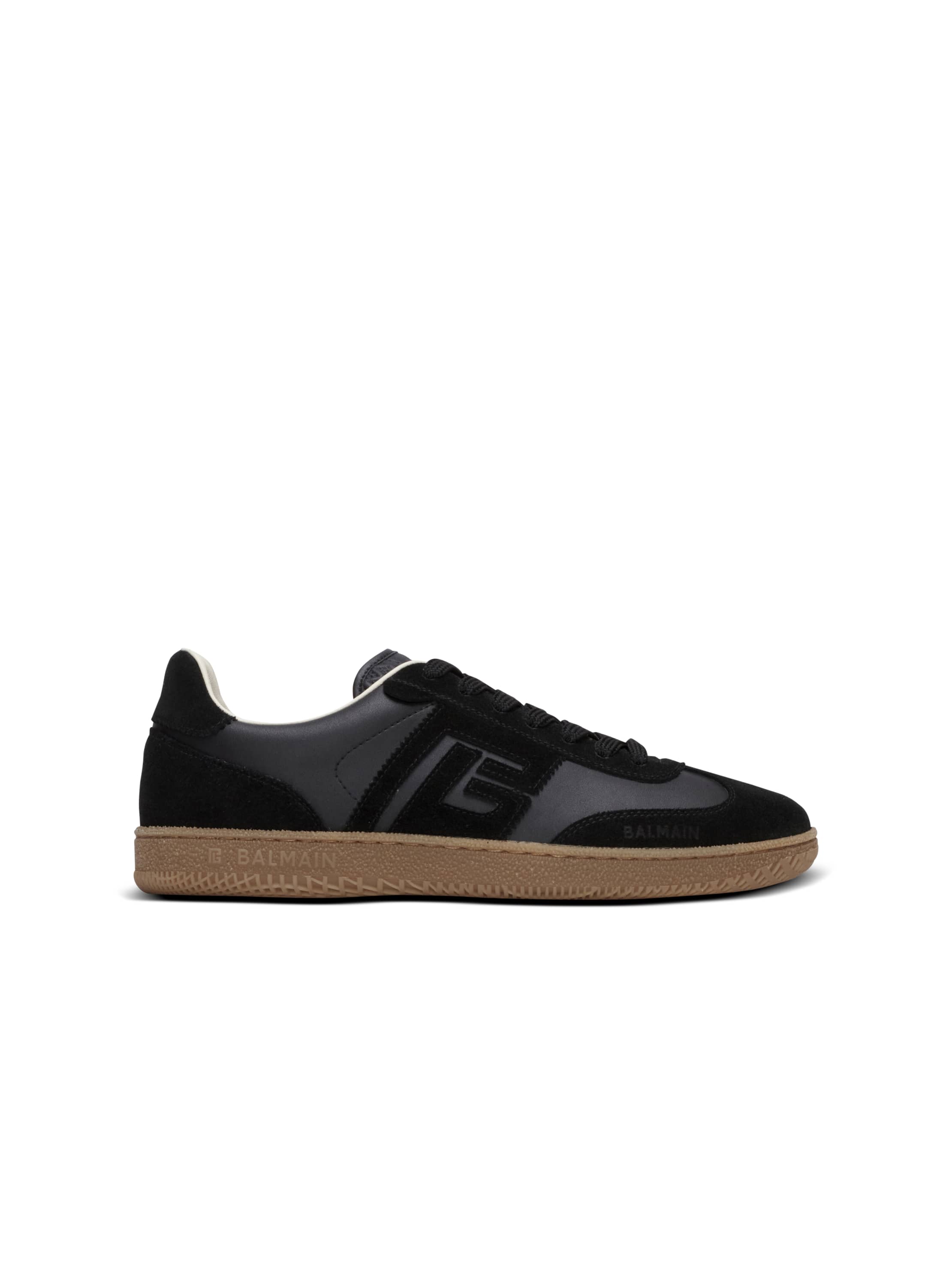 Balmain Swan sneakers in smooth leather and suede