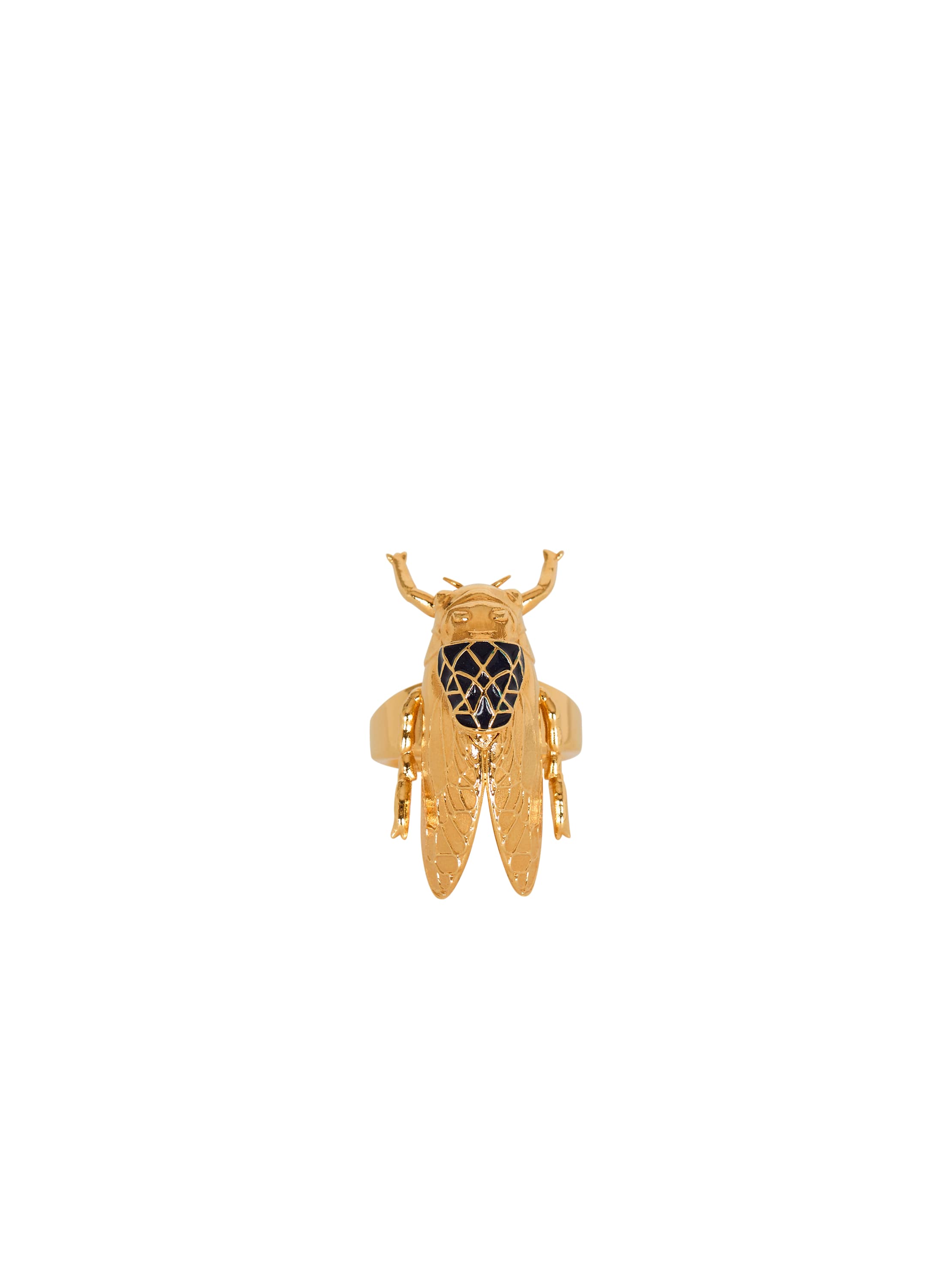 Balmain Brass and enamel Insect ring