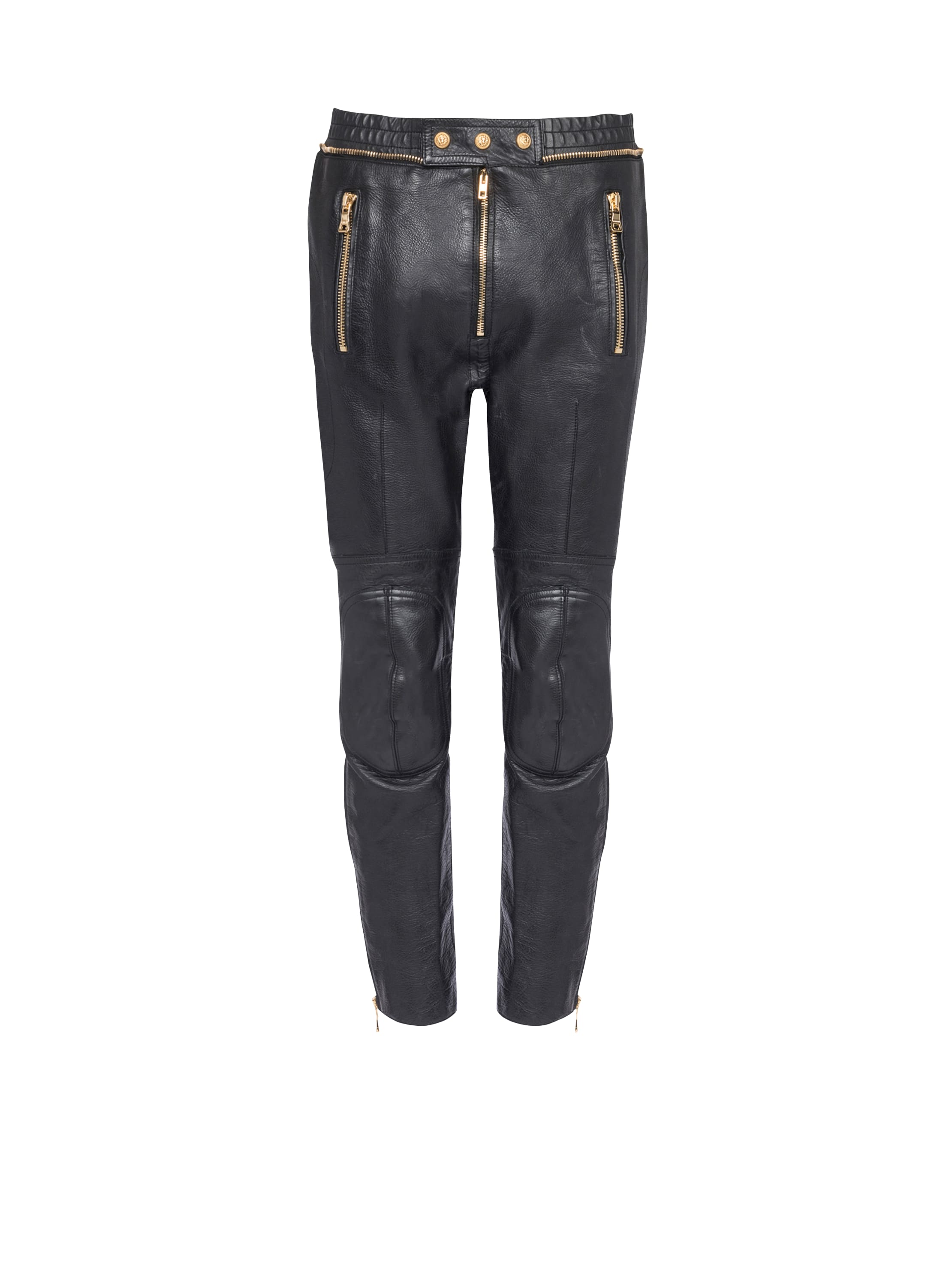 Balmain Leather Pants In Black